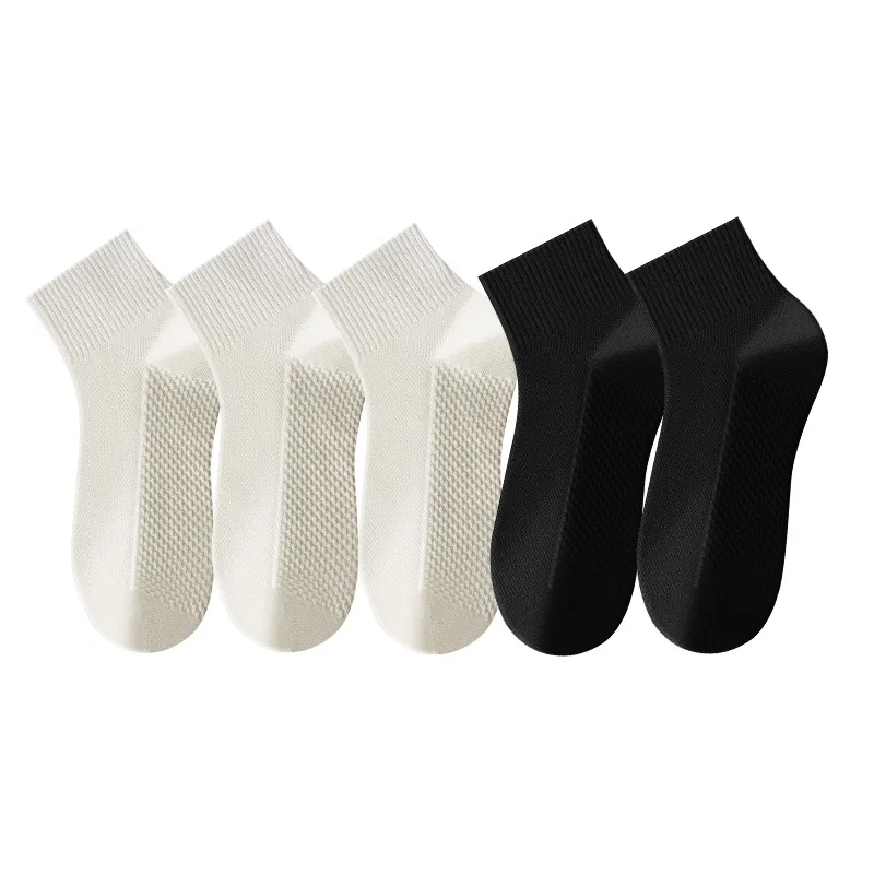 Детские носки-следки 5 пар DUSHILIREN, Ecru 3+Black 2