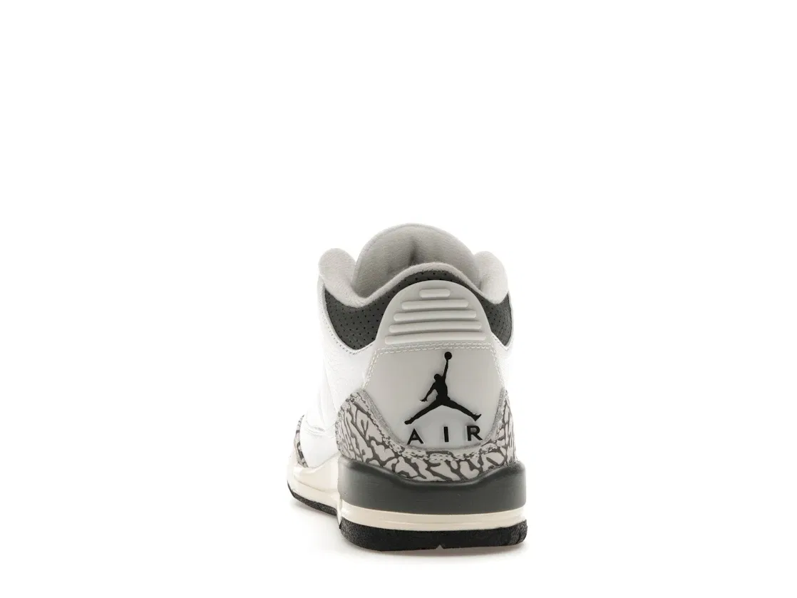 Детские кроссовки с принтом Jordan 3 Retro Hide N' Sneak Jordan, White/Black/Iron/Sail/Cement Grey — фото 4