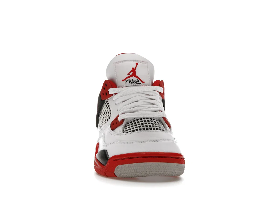Детские кроссовки Lifestyle с принтом Air Jordan 4 Retro Jordan, White/Black-Tech Grey-Fire Red — фото 2