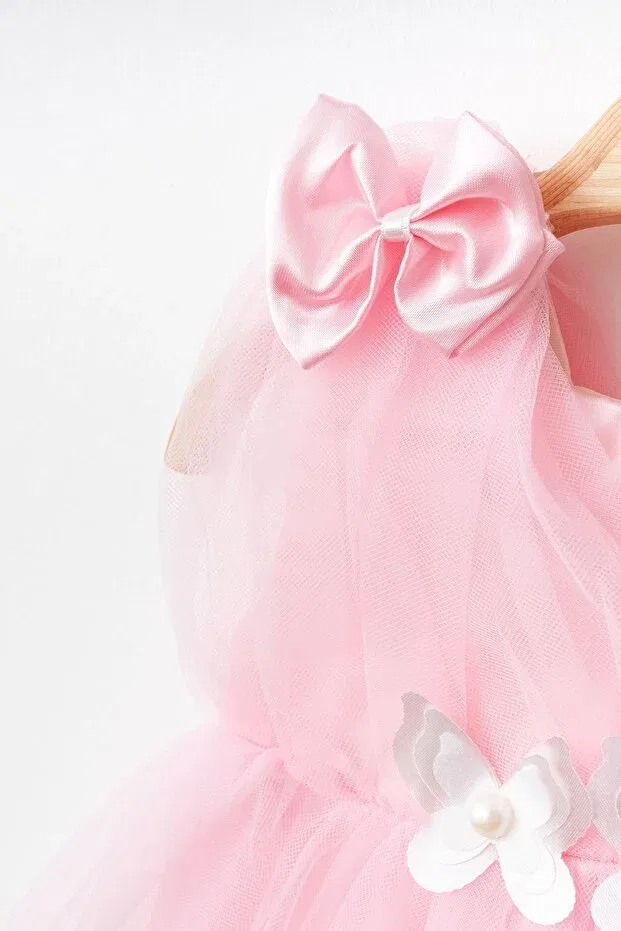 Детское платье для девочек с принтом Butterfly Tail Tulle Dress Harry&Millie, Pink — фото 4
