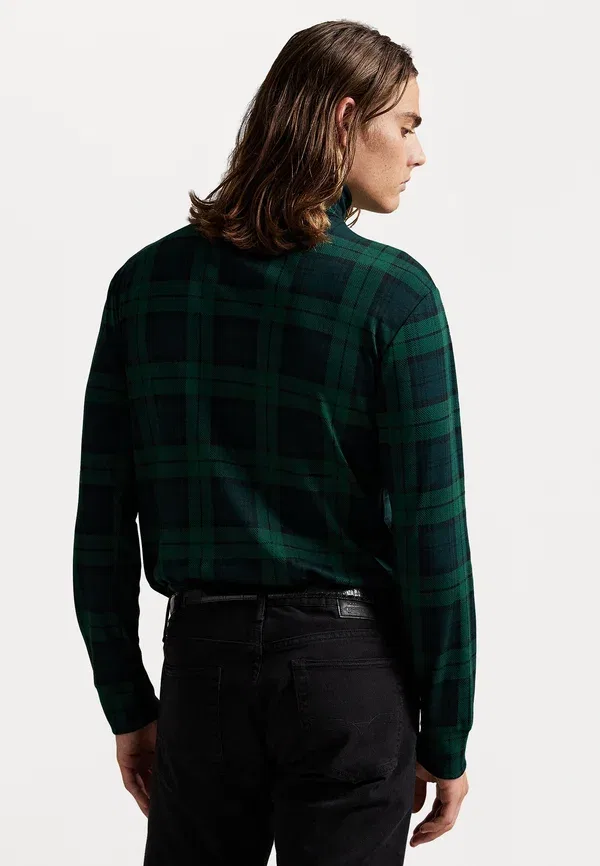 Водолазка с клетчатым узором Plaid soft cotton turtleneck Polo Ralph Lauren, Blackwatch, черный — фото 3