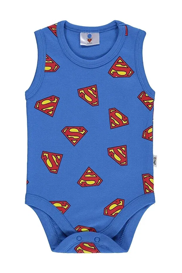 Детское боди для новорожденных с принтом Superman Civil Baby, Saks Blue