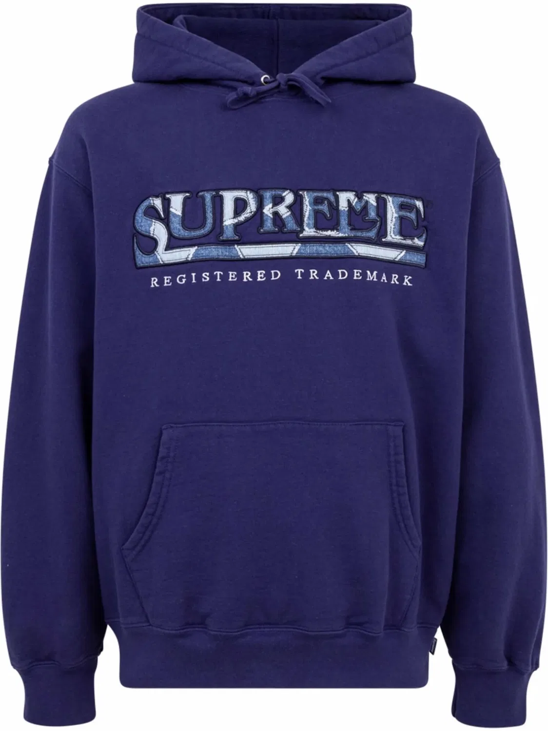 Supreme Худи с деним-принтом - синий