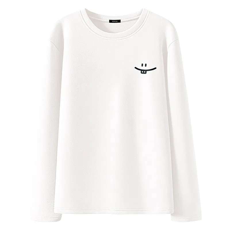 Детская футболка с принтом Simple Smile Drawing Chest Logo MINISO, Black — фото 3