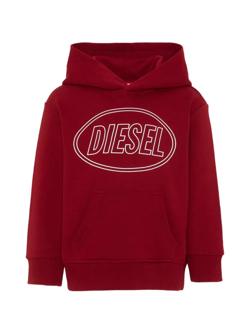 Толстовка с капюшоном, принтом с логотипом и карманом-кенгуру Diesel Kids, красный
