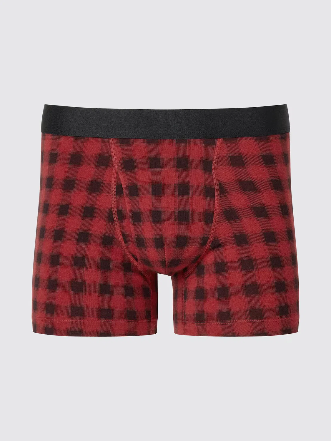 Боксеры Uniqlo, хлопковые нижнее белье, клетчатый узор, красный