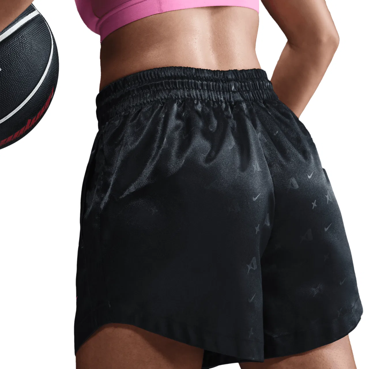 Женские шорты Aja Dri-FIT Signature Nike, цвет Black/Laser Pink — фото 4