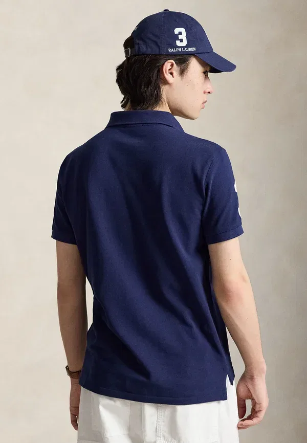Футболка поло хлопок Custom Slim Fit Big Pony, Polo Ralph Lauren, Newport темно-синий — фото 3