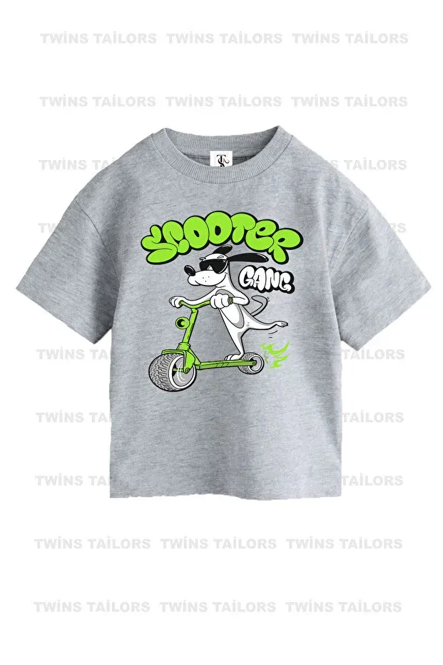 Детский комплект футболок для девочек с принтом Astronaut-Dinosaur-Scooter Twins Tailors, Yellow — фото 3