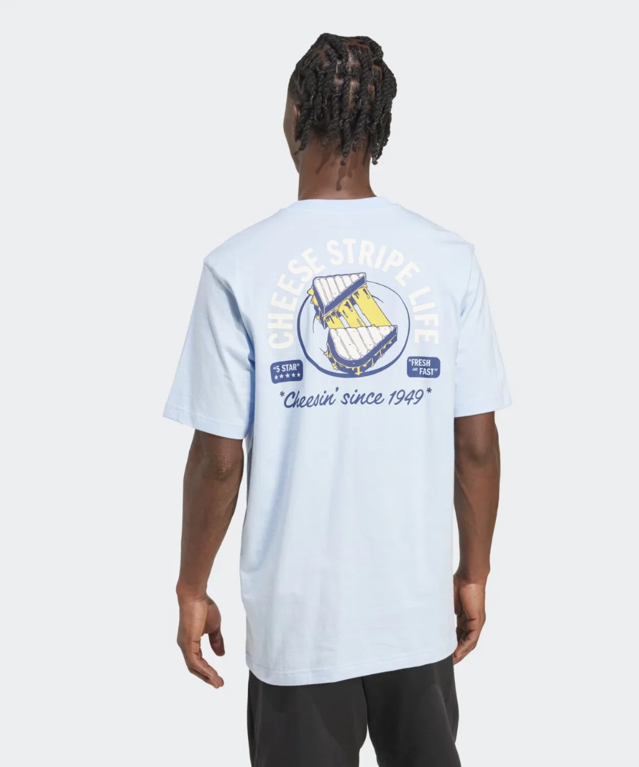 Мужская футболка с принтом Grill Cheese Adidas, Blue — фото 2