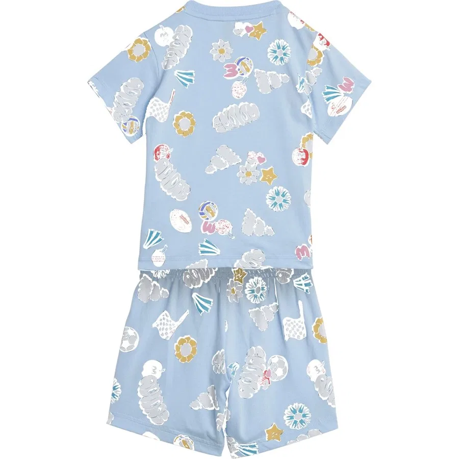 Детский спортивный комплект с принтом Fun Allover Print Sportswear adidas, Розовый — фото 4