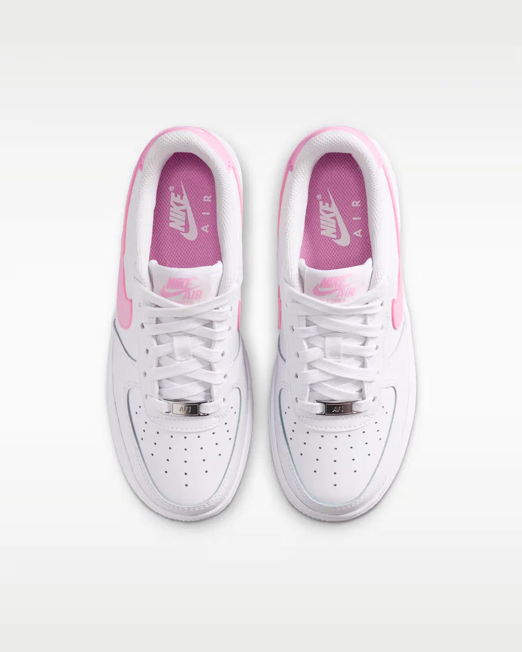 Кроссовки для детей постарше Nike Air Force 1, White/White/Pink Rise — фото 4
