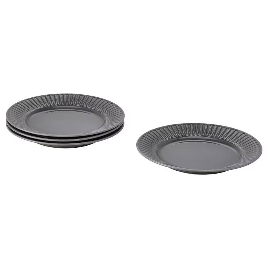 

Тарелка Ikea Strimmig, 27 см, 4 предмета, серый