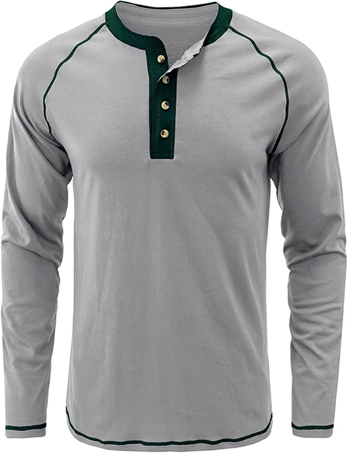 Мужская легкая толстовка с четвертью пуговиц, Slim Fit, Gray — фото 4