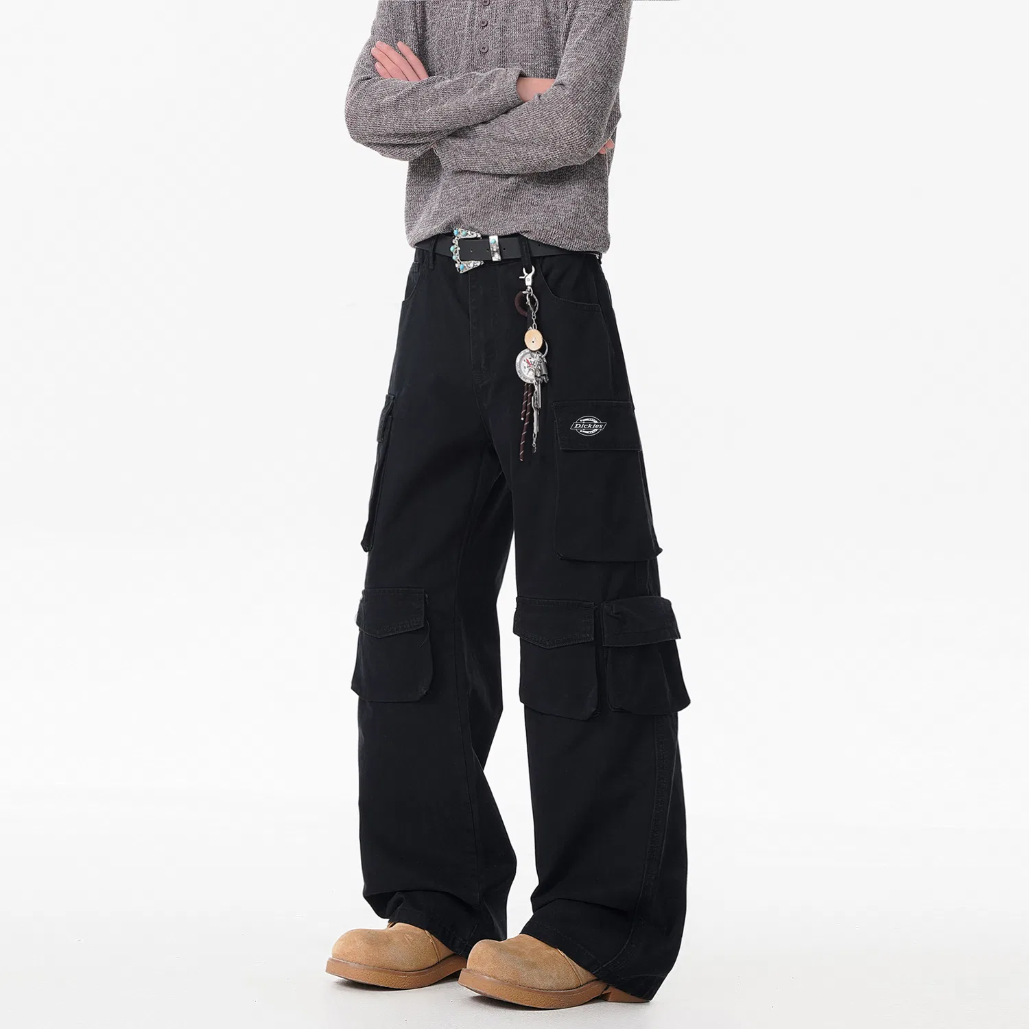 Детские джинсы карго с брендом Dickies, Black — фото 4