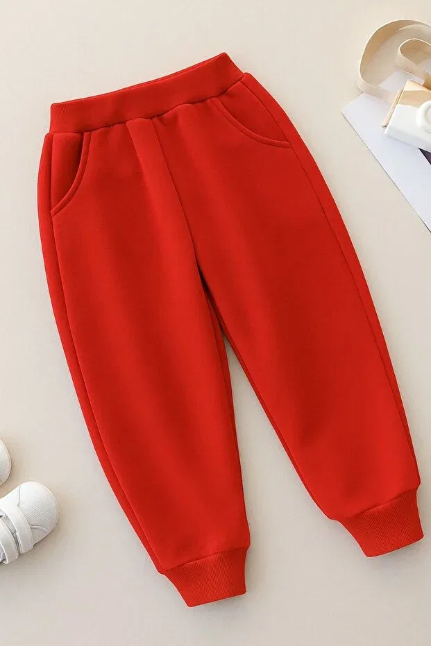 Детские спортивные штаны для девочек с эластичным манжетом Benroma, Red