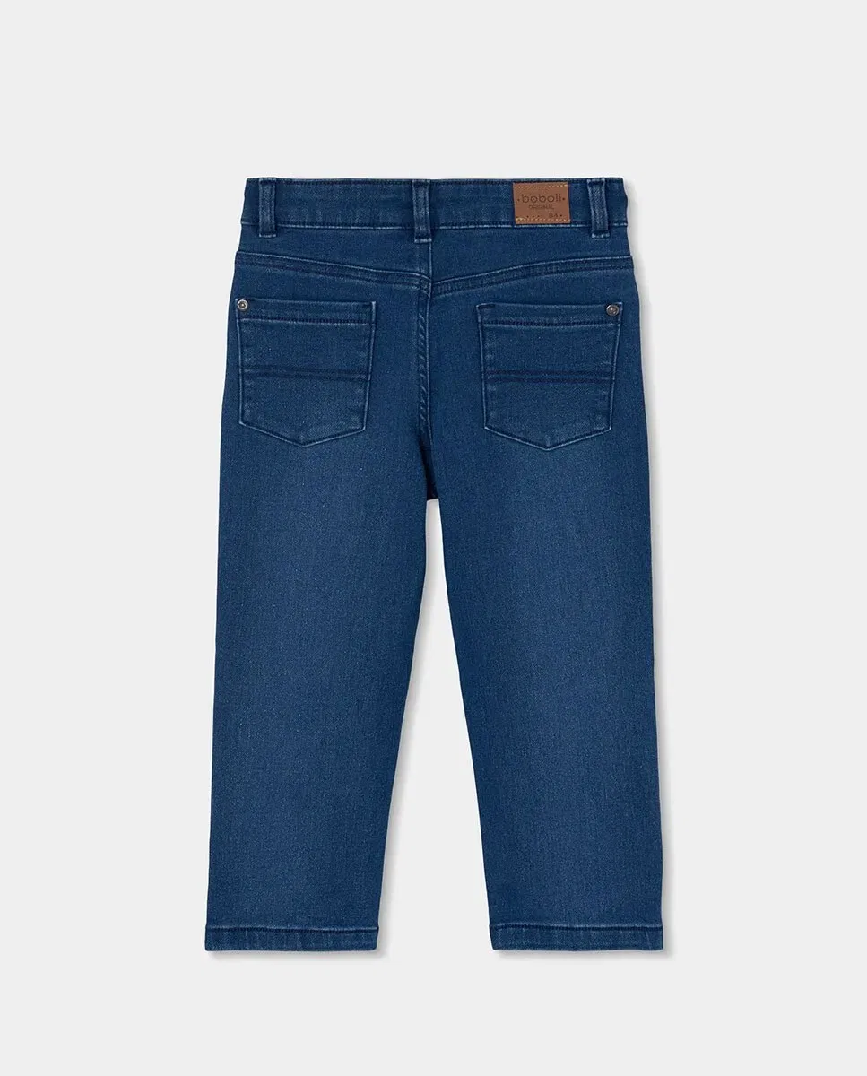 Детские джинсы для мальчиков прямого кроя с высокой посадкой Boboli, Azul Denim — фото 3