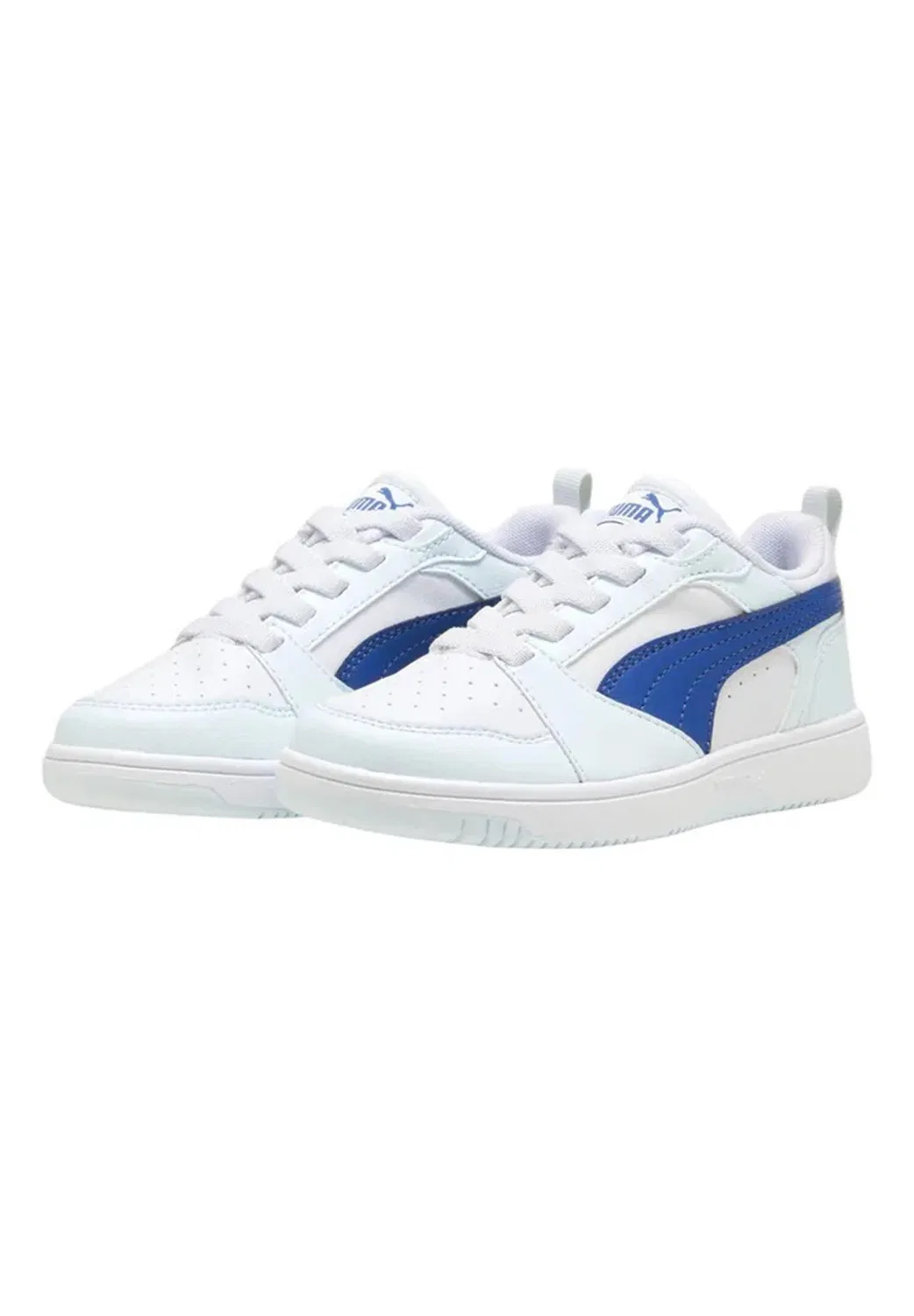 Детские кроссовки с блочной шнуровкой Rebound V6 Lo AC PS Puma, Weiß / Konigsblau