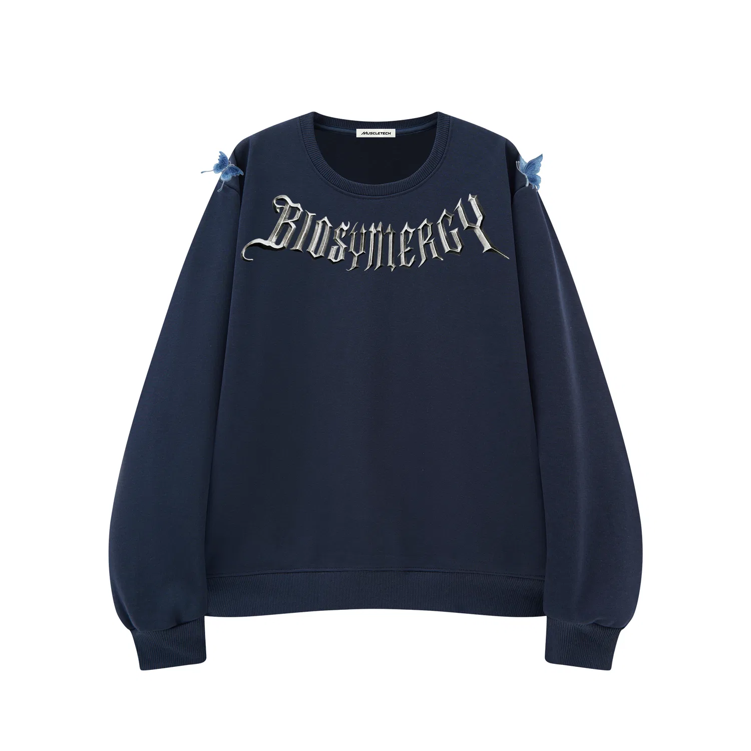 Детский свитшот унисекс с круглым вырезом Navy Blue-Embroidery MUSCLETECH