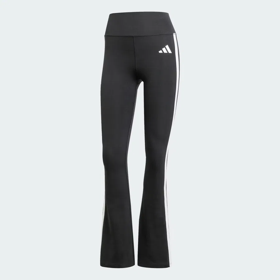 Спортивные леггинсы с расклешенным низом Opt Ess 3s Flar adidas, Черно-белый — фото 4