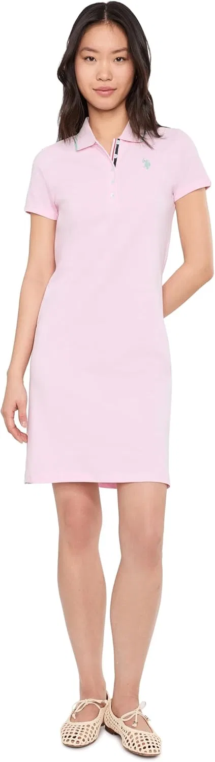 Женское пике-платье поло с отложным воротником U.S. Polo Assn., Blossom Pink