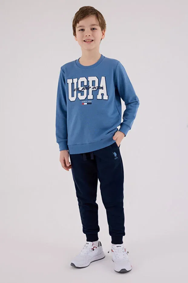Детский комплект спортивного костюма для мальчиков Licensed U.S. Polo Assn., Blue — фото 2