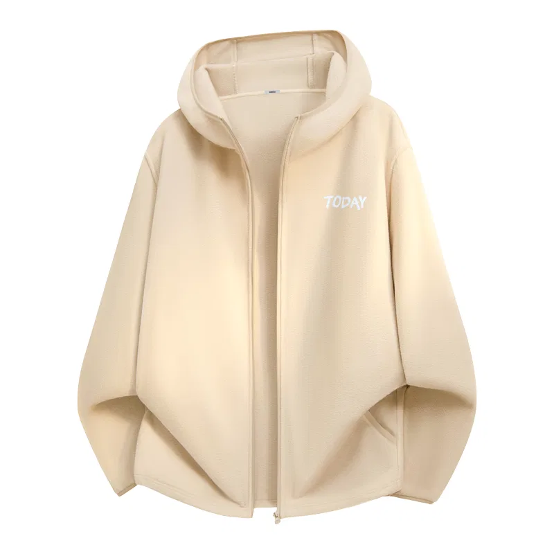 Детское пальто с велюровой отделкой MINISO, Light Beige