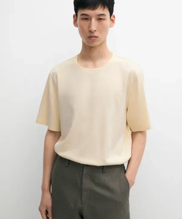 Футболка с коротким рукавом из льна и хлопка, Massimo Dutti