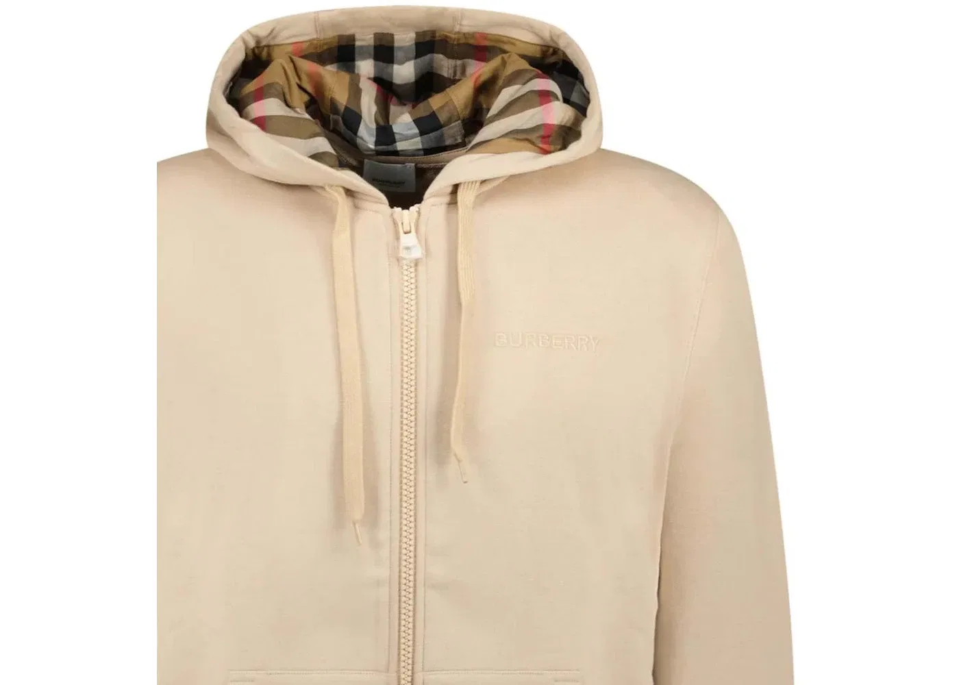 Мужская худи с вышивкой логотипа и клетчатым узором Hove Burberry, Soft Fawn — фото 2