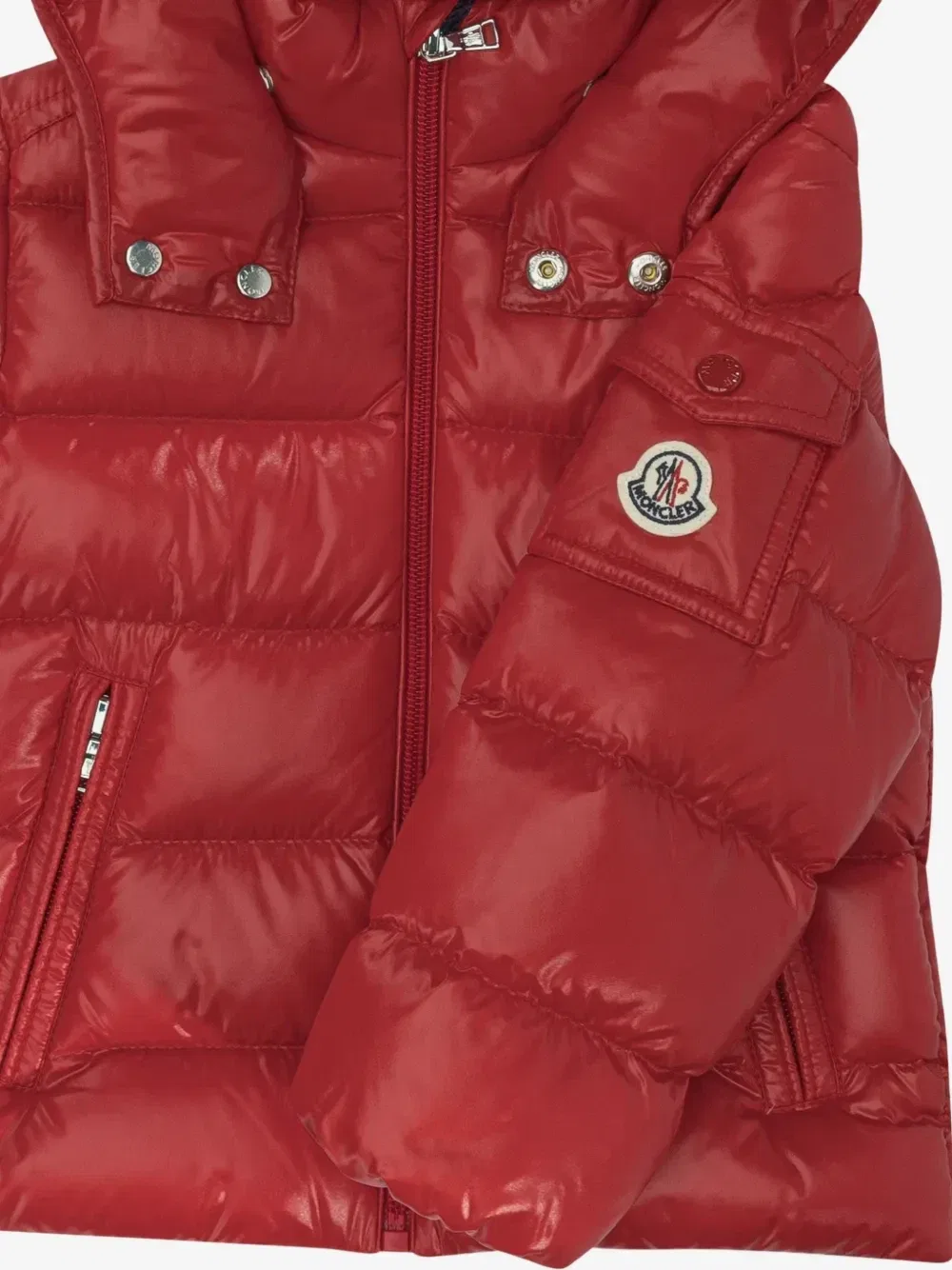 Пуховик Maya с капюшоном Moncler Enfant, красный — фото 4