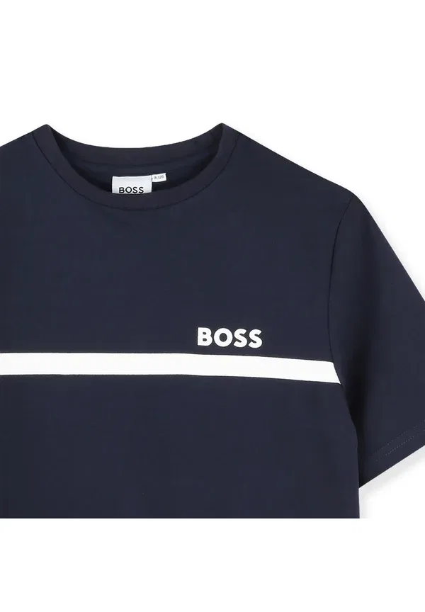 Футболка с принтом Boss Kidswear, темно-синий — фото 3