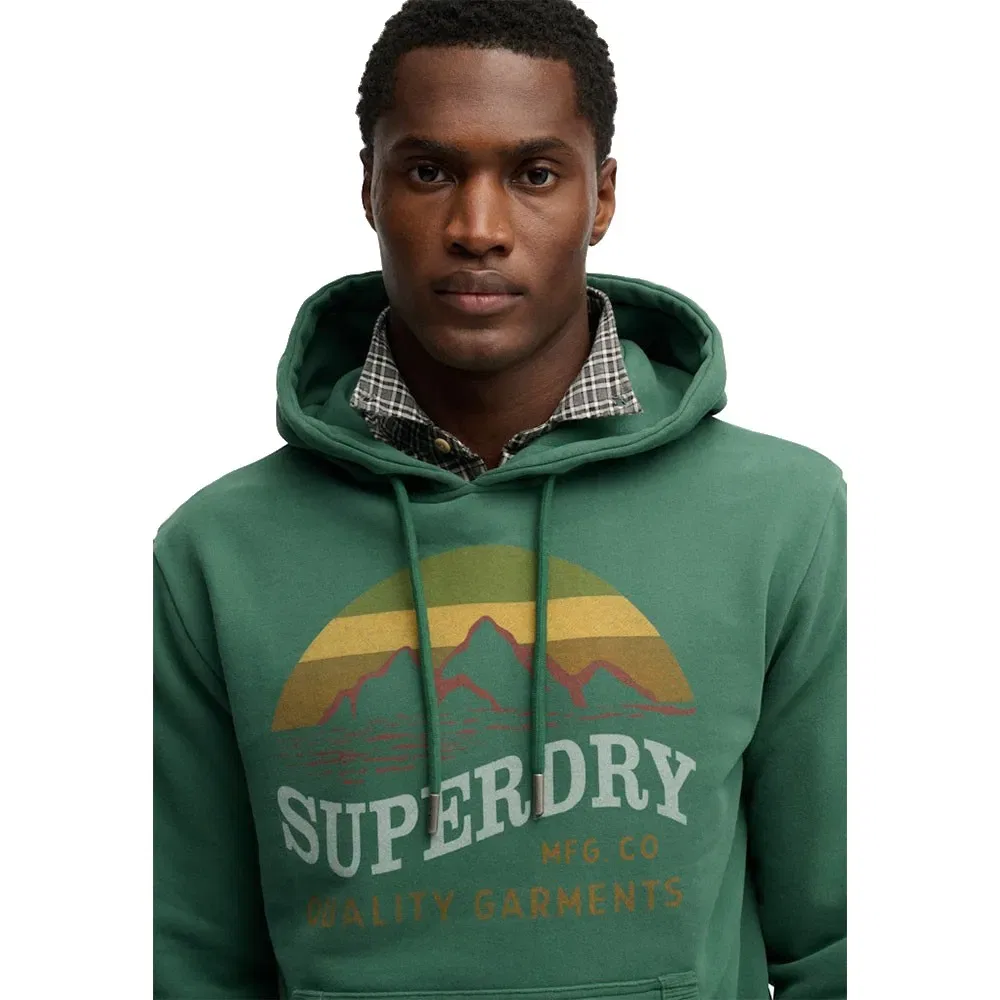 Худи Mountain Relaxed Fit Superdry, зеленый — фото 3