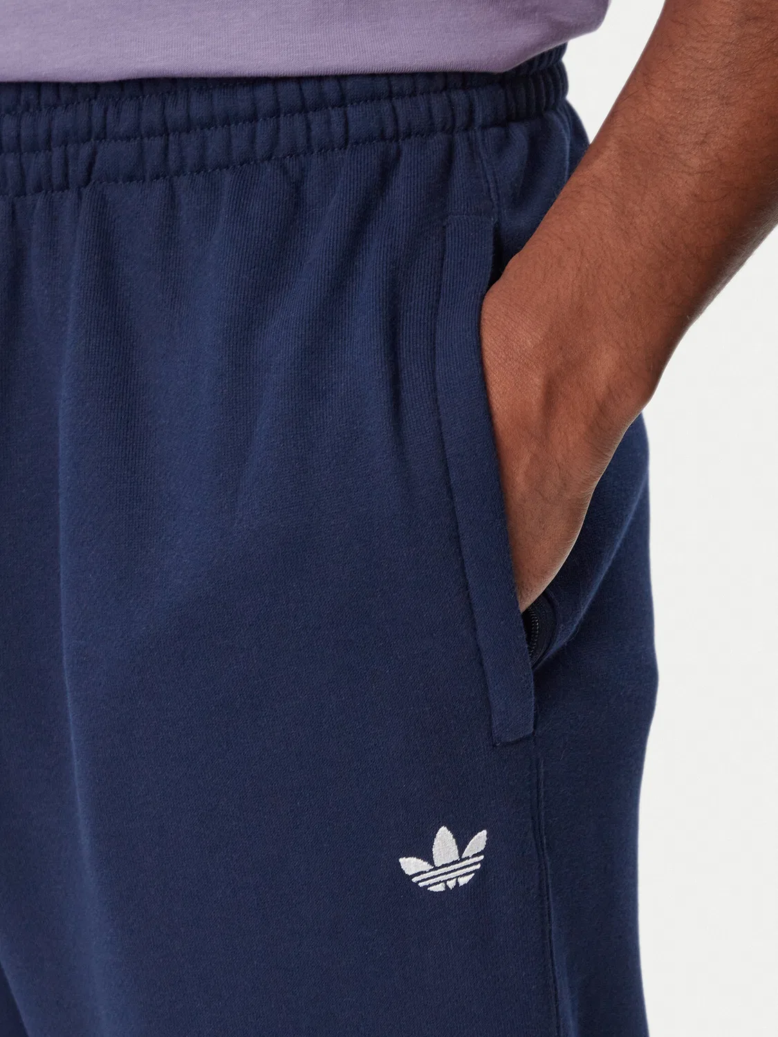 Мужские спортивные штаны стандартного кроя Trefoil Essentials French Terry Adidas, темно-синий — фото 4