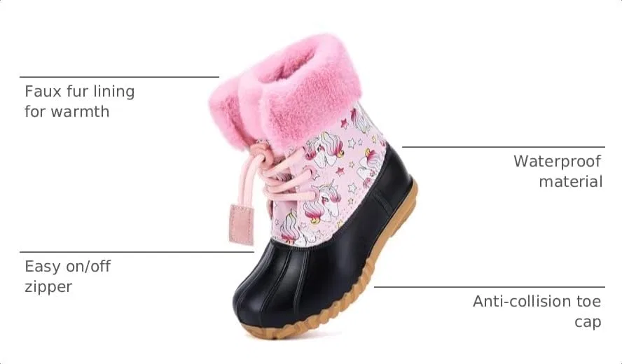 Детские зимние ботинки для мальчиков и девочек BMCiTYBM, Multi Light Pink — фото 3