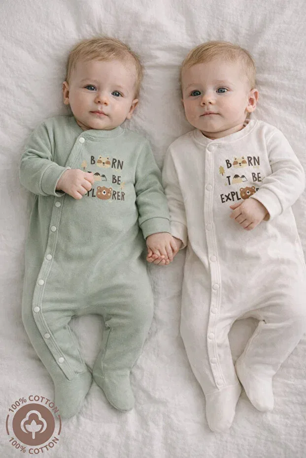 Детский комбинезон-боди с принтом Born to Be Printed Miniel, Green