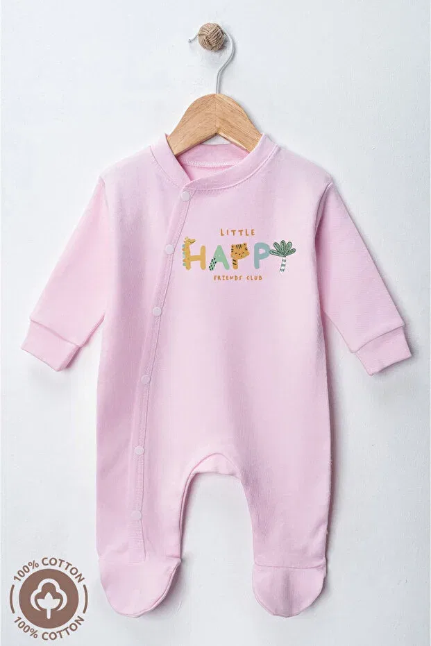 Детское боди-комбинезон с принтом Happy Miniel, Pink