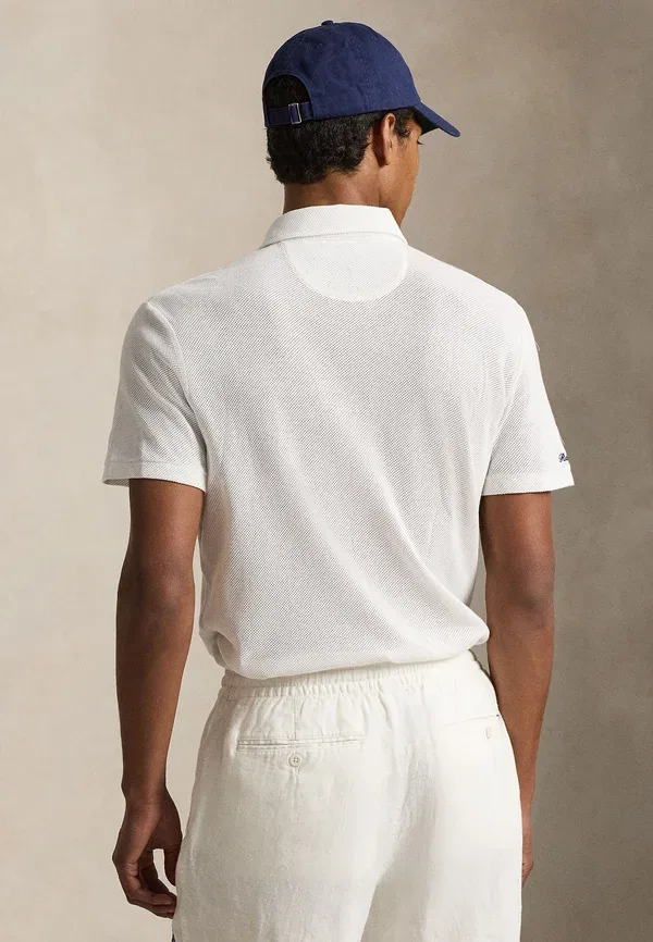 Поло из сетки Wimbledon Polo Ralph Lauren, Deckwash White, белый — фото 3