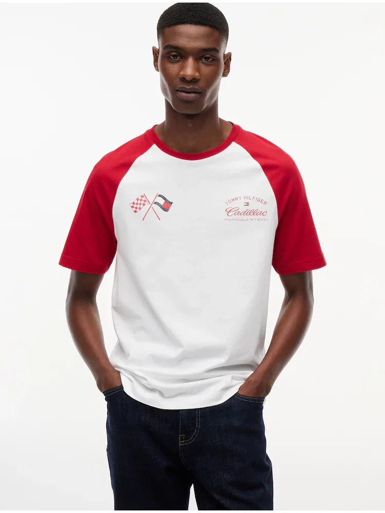 Футболка с принтом, реглан TOMMY HILFIGER, White