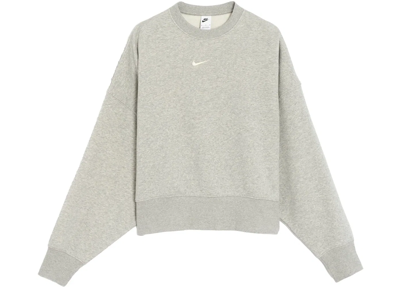 Женский свитшот оверсайз из флиса Nike Phoenix Fleece, Dark Grey Heather/Sail