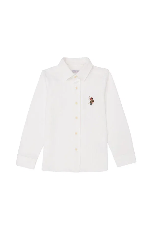 Детская рубашка для мальчиков с длинным рукавом U.S. Polo Assn., Ecru