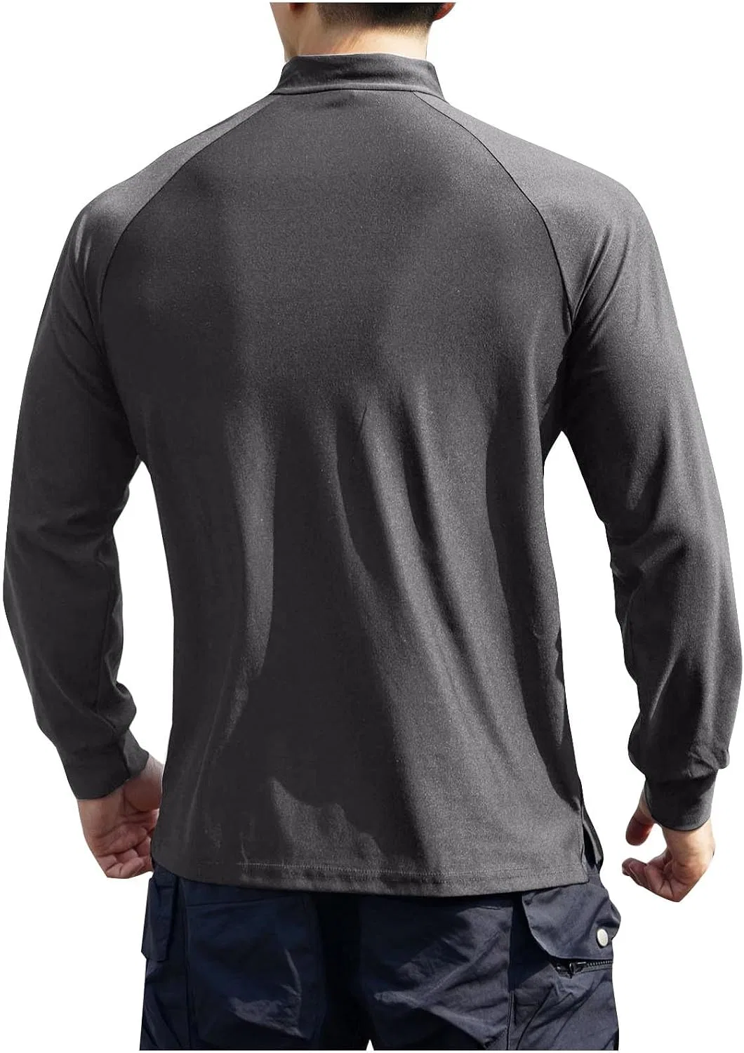 Мужская быстросохнущая футболка с длинным рукавом Quarter Zip Pullover, Gray — фото 4