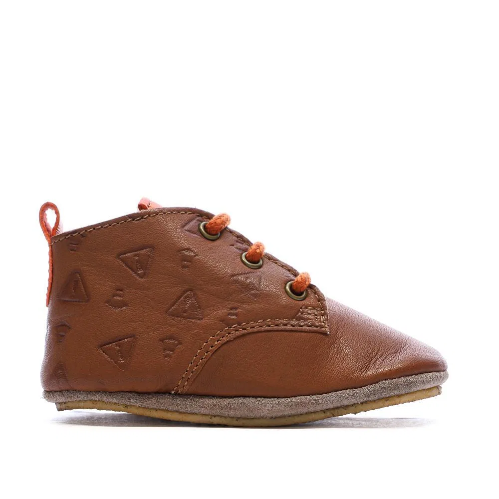 Детские тапочки на шнуровке Aster Layas Jungen, Beige / Kupferbraun — фото 3