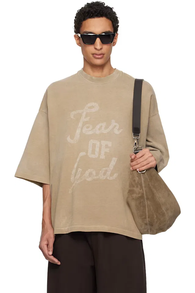 Бежевая футболка Страх Божий 9 Fear Of God
