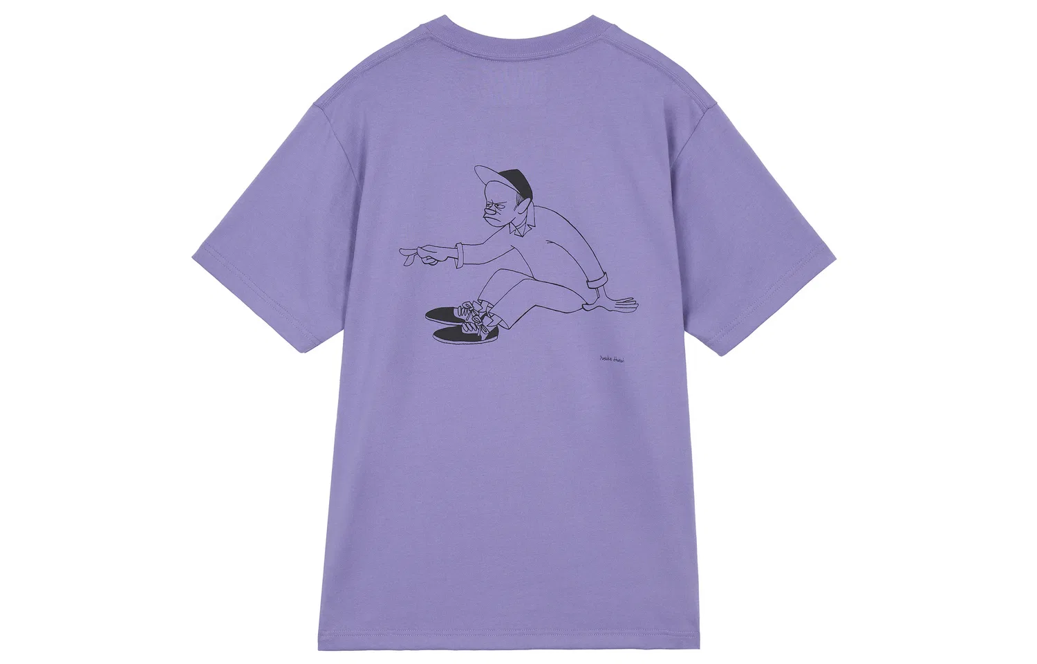 Футболка унисекс с круглым вырезом, свободный крой, UNIQLO, Gray Purple — фото 3