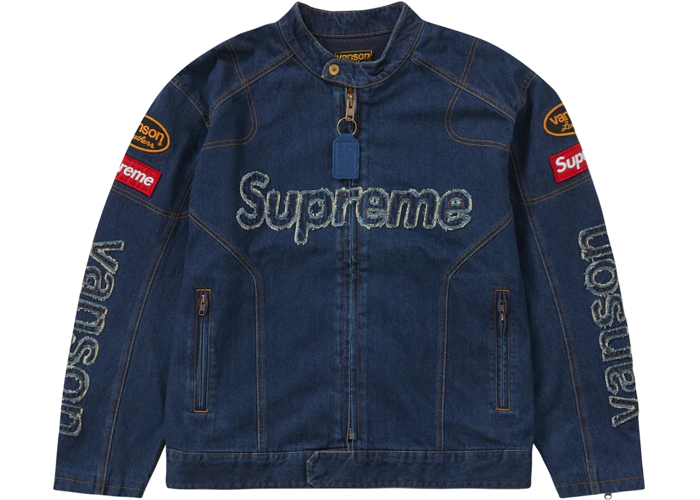 Мужская джинсовая куртка с принтом Supreme Vanson Leathers Cordura, Blue