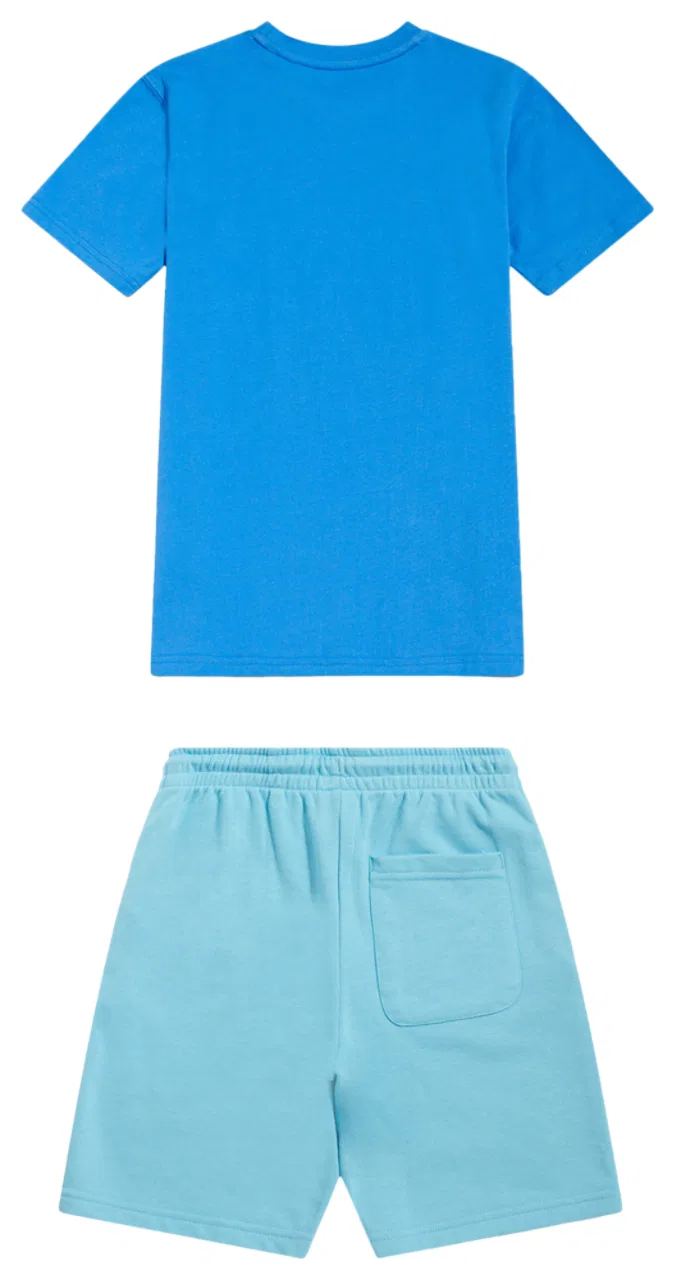 Детский комплект футболки и шорт с принтом Fish and Chips New Balance, Blue Green — фото 2