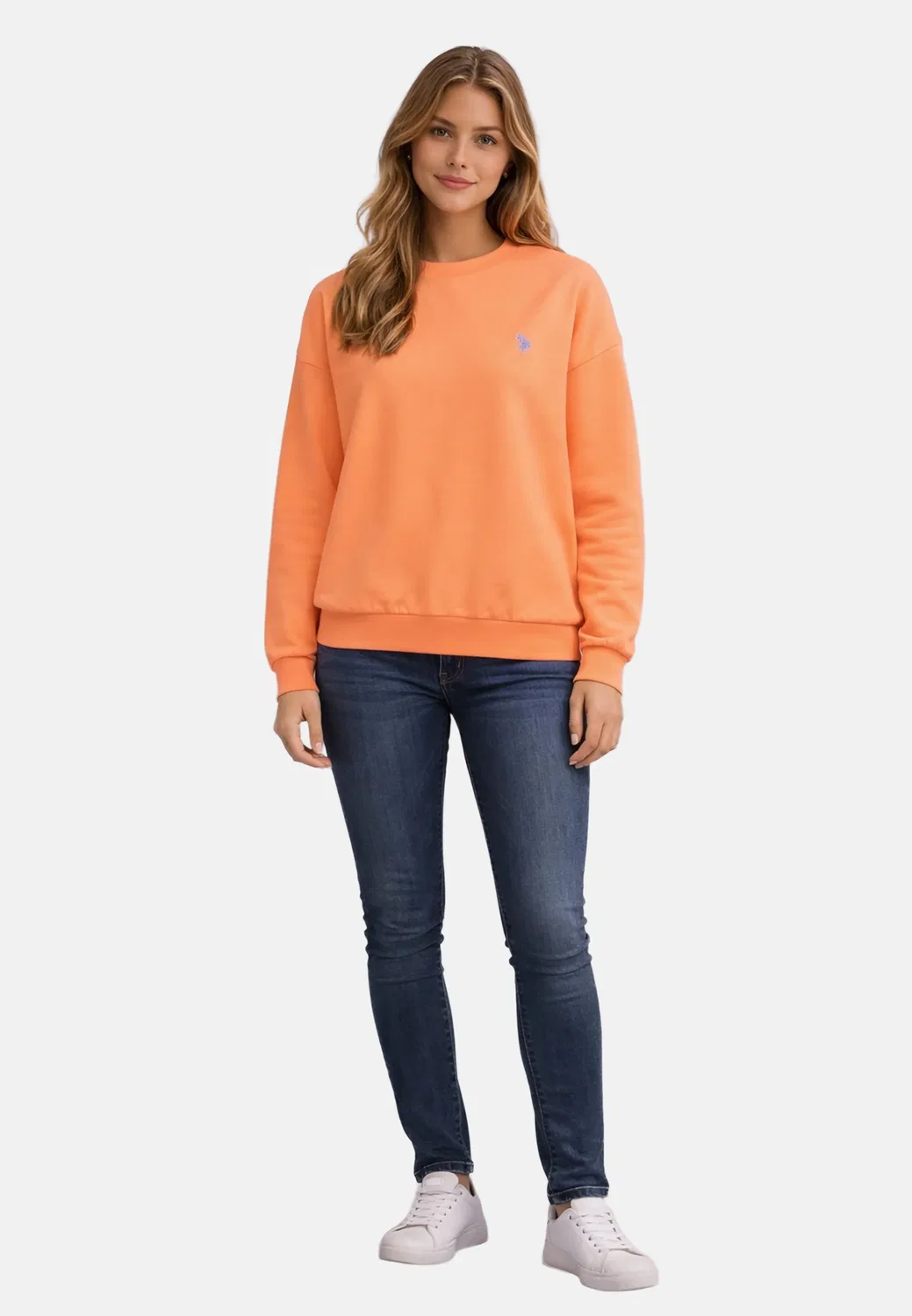 Женский свитшот P034 U.S. Polo Assn., Salmon — фото 3