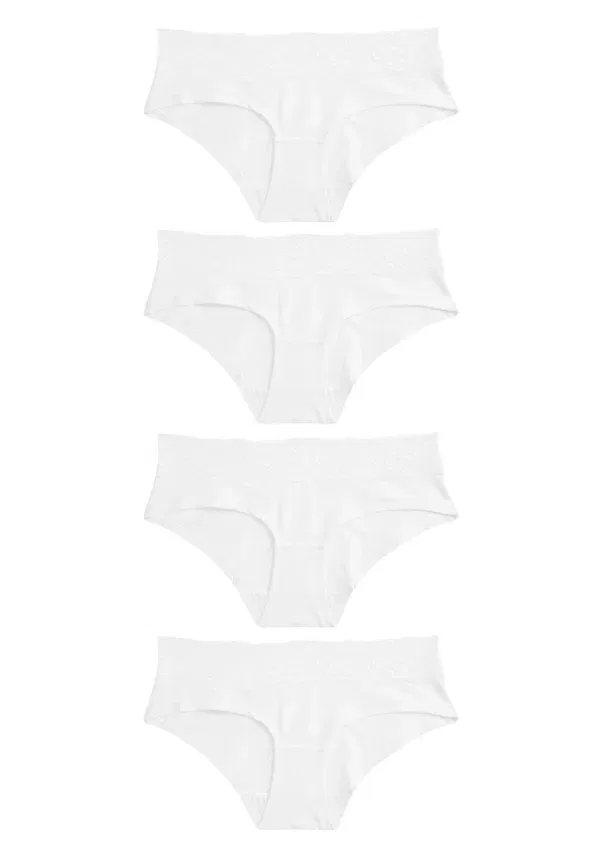 Комплект трусов из 4 штук, хлопок, Print blend four pack, Next, white, белый