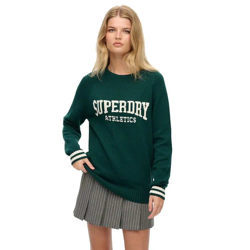 Свитер с графическим рисунком Slouchy Intarsia Superdry, зеленый