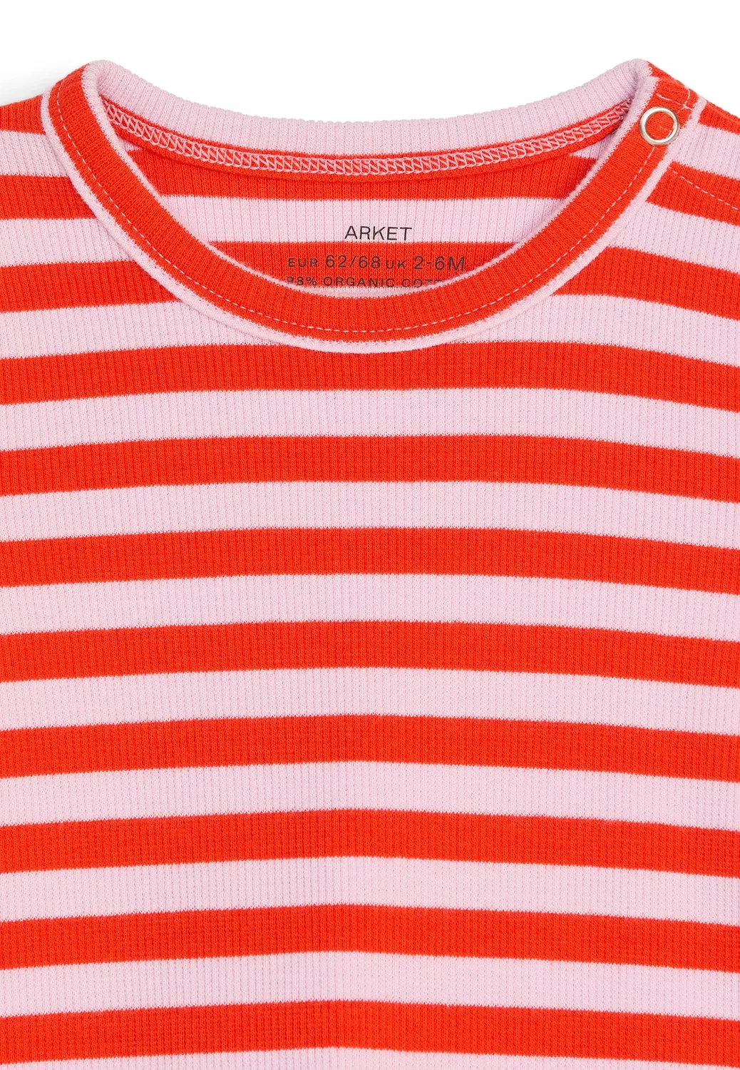 Ребристый боди с длинными рукавами, унисекс - боди Arket, Pink Red — фото 3